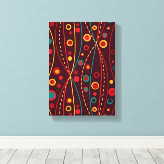 Rote Partikel überzogene Leinwand (Insitu (Holzboden))