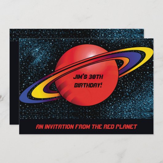 Rote Party Einladung (Vorne/Hinten)