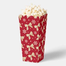 Rote Party-Favor-Popcorn-Box mit goldenem Schleife Geschenkschachtel