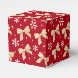 Rote Partygeschenkbox mit goldenem Schleifenmuster Geschenkschachtel