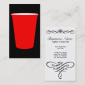 rote Partyschale Visitenkarte (Vorne/Hinten)