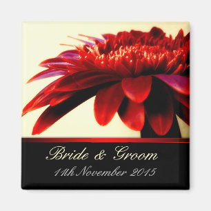 Rote Passionsblumen-Hochzeitsgunst-Magnet Magnet