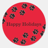 Rote Paw-Prints - Circle Aufkleber (Vorderseite)