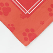 Rote Paws Monogram Pet Fleece Blankon (Ecke)