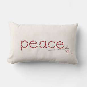 rote PEACE-Textstich mit Nadel Lendenkissen
