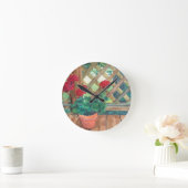 Rote Pelargonie Runde Wanduhr (Zuhause)