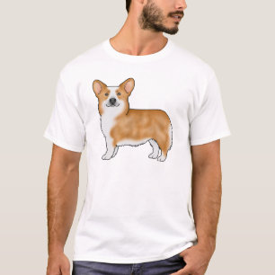 Rote Pembroke Welsh Corgi Cartoon-Hunde-Kunst-Port T-Shirt