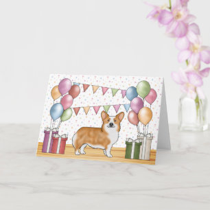 Rote Pembroke Welsh Corgi Farbige Alles Gute zum G Karte