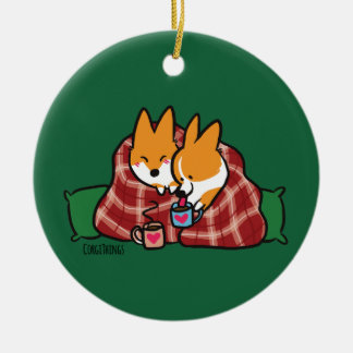 Rote PembrokeSnugglecorgi-Verzierung Keramik Ornament