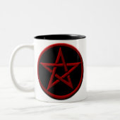 Rote Pentagram-Tasse Zweifarbige Tasse (Links)