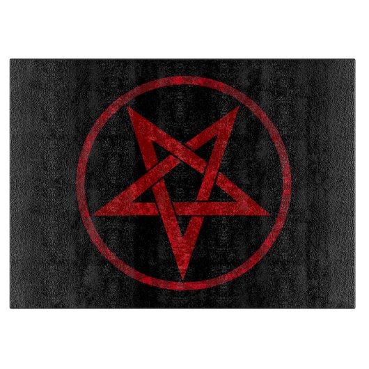Rote Pentagramm Schneidebrett (Vorderseite)