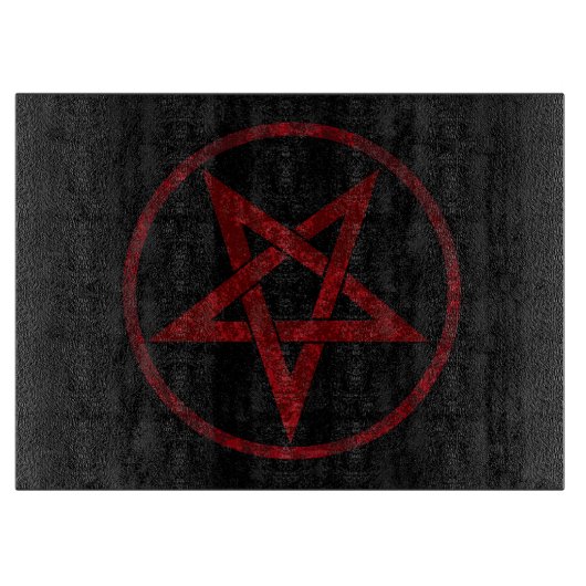 Rote Pentagramm Schneidebrett (Vorderseite)