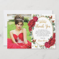 Rote Peonies Floral Butterfliegen Quinceañera Foto