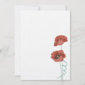 Rote Peonies Hochzeitstag Party Einladung (Rückseite)