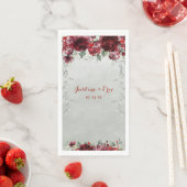 Rote Peony Epiphany Vines Wedding Serviette (Beispiel)