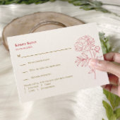 Rote Peony Line Zeichnend Einladung zur Hochzeit,