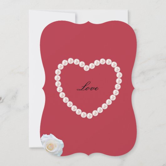 Rote Perleinladung Einladung (Rückseite)