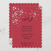 Rote Perleinladung Save The Date (Vorne/Hinten)