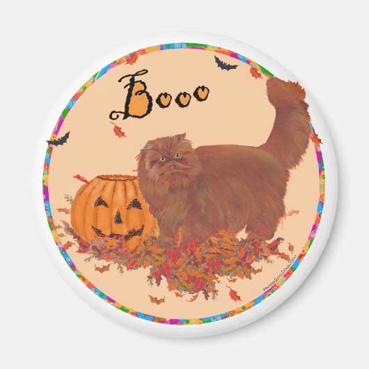 Rote Perserkatze Halloween Magnet (Vorne)