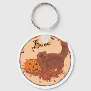 Rote Perserkatze Halloween Schlüsselanhänger