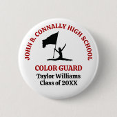 Rote personalisierte Farbgarde der High School Button (Vorderseite)