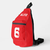 Rote personalisierte Fußballstiefel Crossbody Bag (Rechte Ecke)