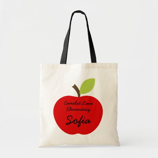 Rote personalisierte Homeschool Buch-Tasche Apples Tragetasche (Vorne)