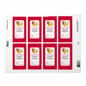 Rote Personalisierte Pickle-Etiketten für Jars-Pap (Vorne)