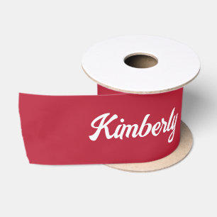 Rote personalisierte Schrift Name Schule Satinband