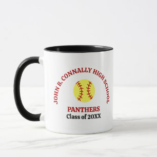 Rote personalisierte Softballspielerin der High Sc Tasse