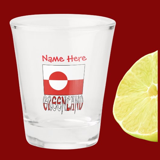 Rote Personalisierung der grönländischen Flagge Schnapsglas
