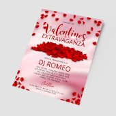 Rote Petals Rosa Valentinstag Extravaganza-Ereigni Flyer