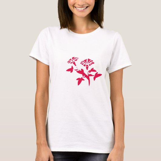 Rote Petunia-Blume T-Shirt (Vorderseite)