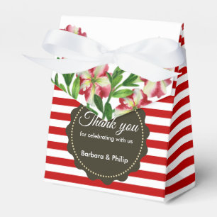 Rote Petunias Rote Streifen Geschenkschachtel