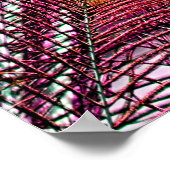 Rote Pfauenfedern fallen ab Poster (Ecke)