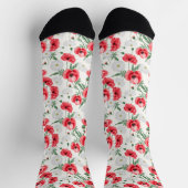 Rote Pfeffer auf weiß, blühend Socken (Oben)