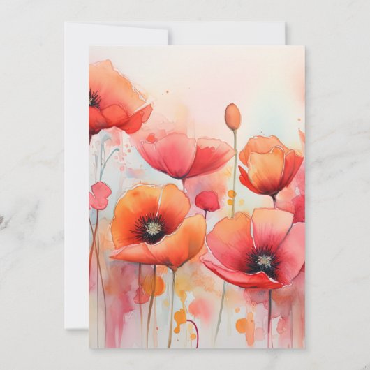 Rote Pfeffer bei einer Hochzeit im Wasserfeld Einladung (Rückseite)