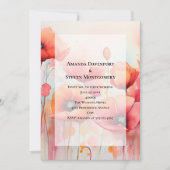 Rote Pfeffer bei einer Hochzeit im Wasserfeld Einladung (Vorderseite)