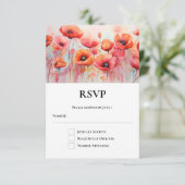Rote Pfeffer bei einer Hochzeit im Wasserfeld RSVP Karte (Stehend Vorderseite)