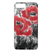 Rote Pfeffer, handgezeichnet, Blume, Blüten Case-Mate iPhone Hülle (Rückseite)