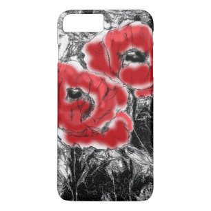 Rote Pfeffer, handgezeichnet, Blume, Blüten Case-Mate iPhone Hülle
