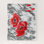 Rote Pfeffer, handgezeichnet, Blume, Blüten Puzzle (Vertikal)