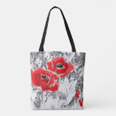 Rote Pfeffer, handgezeichnet, Blume, Blüten Tasche (Rückseite)