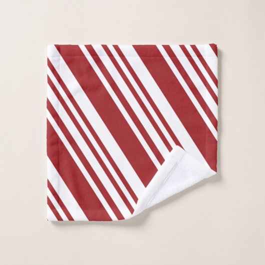 Rote Pfefferminz Badhandtuch Set (Waschlappen)