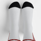 Rote Pfeile auf Weiß Socken (Oben)