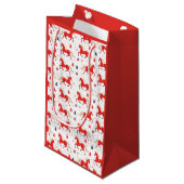 Rote Pferde Design Kleine Geschenktüte (Vorderseite Schrägansicht)