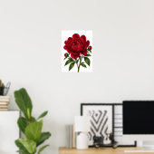 Rote Pfingstrosenblume Vorderansicht Poster (Heimbüro)