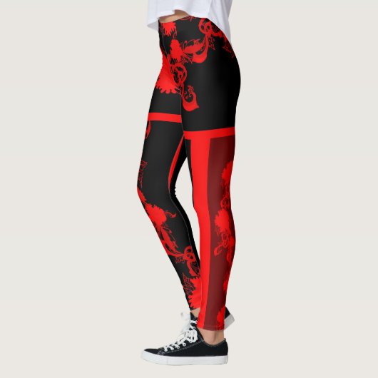 rote Pfingstroße Leggings (Links)
