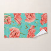 Rote Pflaumen Aquamarine Aquarellfarben Badhandtuch Set (Handtuch)