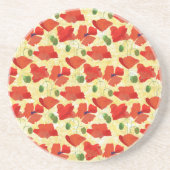 Rote Pflaumen auf Cornfield Gelber Sandstein Unter Sandstein Untersetzer (Vorne)